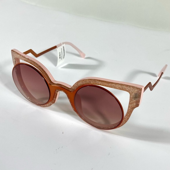 NWT Fendi FF 0137/S 0NUG Orange/Pink Glitter Cat Eye Sunglasses main image 6